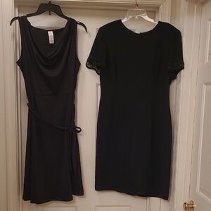 Donna Morgan Black Dress and a Boat Neck Dress.